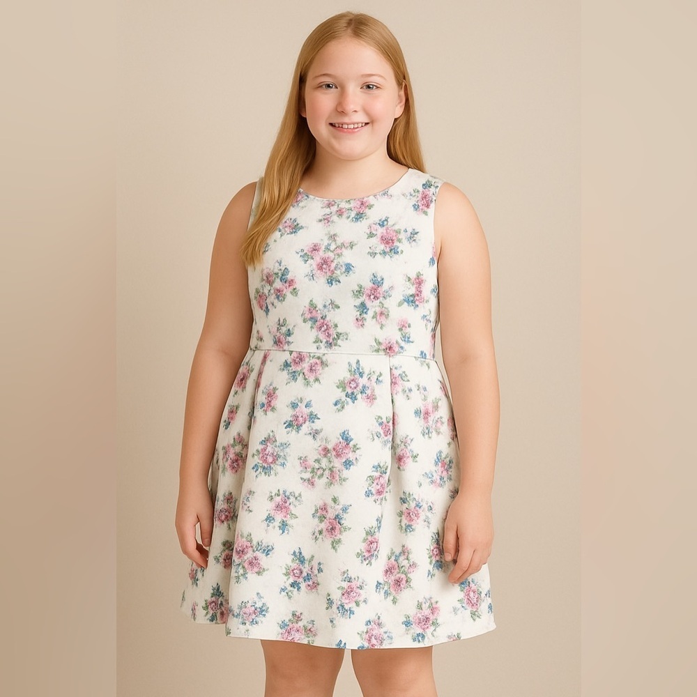 Kohl's Pink and Purple A-Line Sundress Sleeveless Scoop Neck size 16 kids 
Mtp24